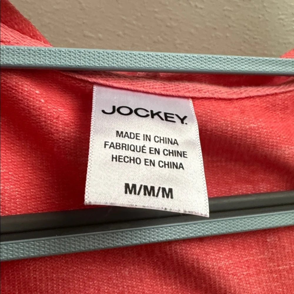 Jockey Oversized Active Pink Variegated Hooded Pullover Front Pocket 3/4 sleeve - Picture 4 of 8